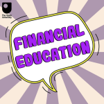 Title "Financial Education" In a speech bubble